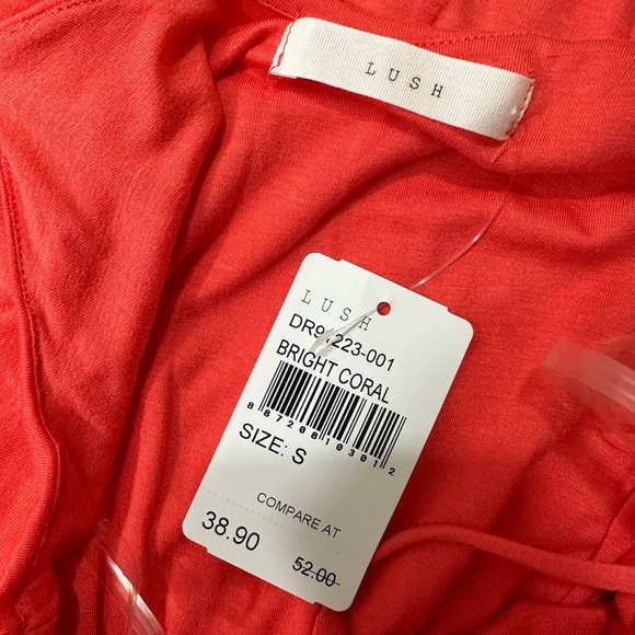 NWT Lush Womens Sz Small Orange/ Pink MAxi Dress Sleeveless Spaghetti St… - Picture 5 of 6